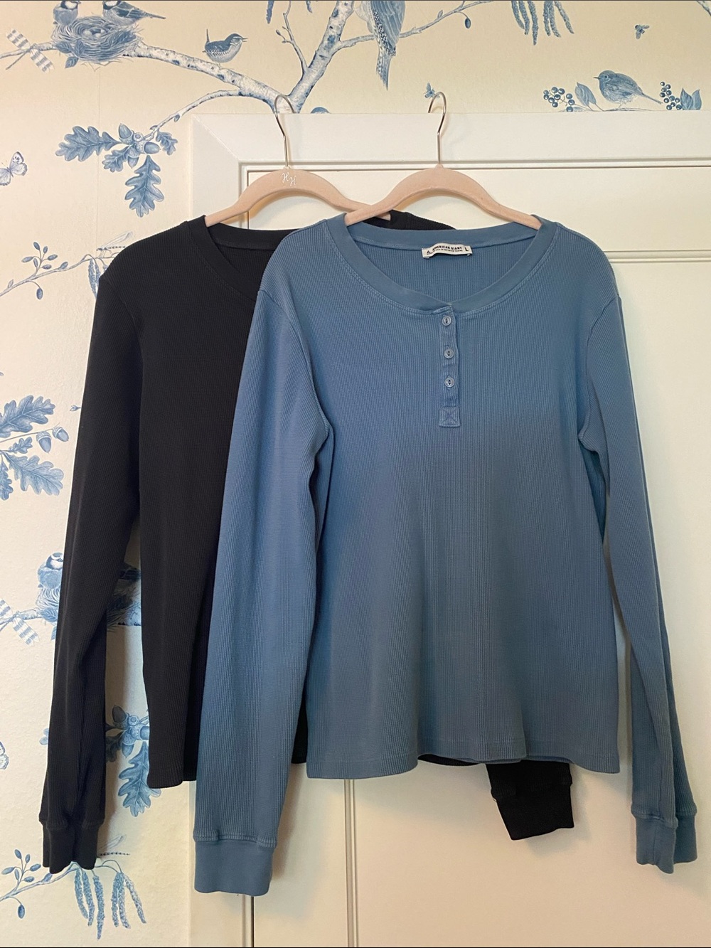 Two American Giant Henley Shirts